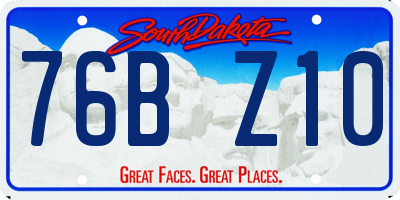 SD license plate 76BZ10