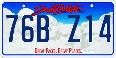 SD license plate 76BZ14