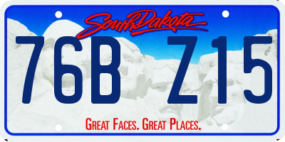 SD license plate 76BZ15