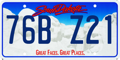 SD license plate 76BZ21