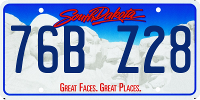 SD license plate 76BZ28