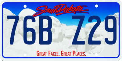 SD license plate 76BZ29