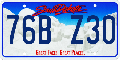 SD license plate 76BZ30