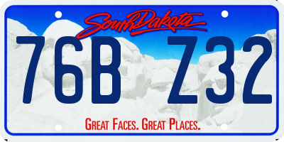 SD license plate 76BZ32