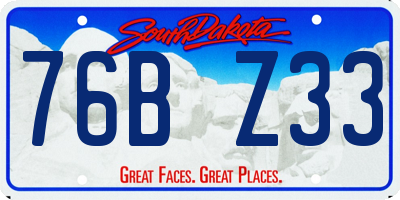 SD license plate 76BZ33