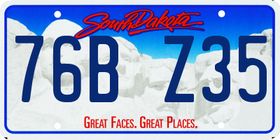 SD license plate 76BZ35