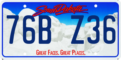 SD license plate 76BZ36