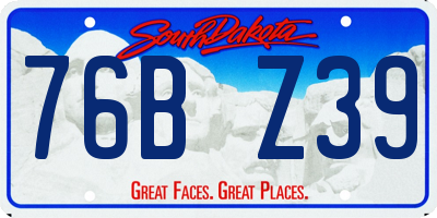 SD license plate 76BZ39