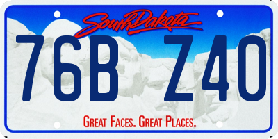 SD license plate 76BZ40