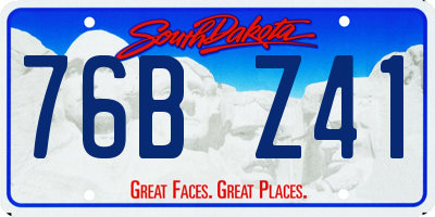 SD license plate 76BZ41
