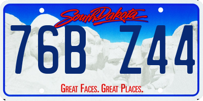 SD license plate 76BZ44
