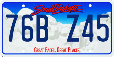 SD license plate 76BZ45