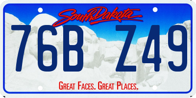 SD license plate 76BZ49