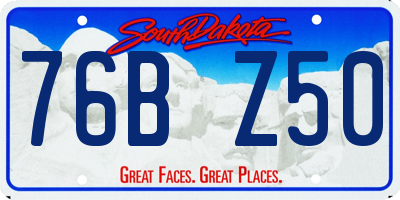 SD license plate 76BZ50