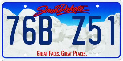 SD license plate 76BZ51