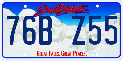 SD license plate 76BZ55