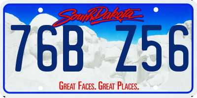 SD license plate 76BZ56
