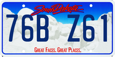 SD license plate 76BZ61