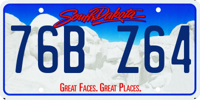 SD license plate 76BZ64