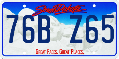 SD license plate 76BZ65