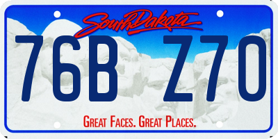 SD license plate 76BZ70