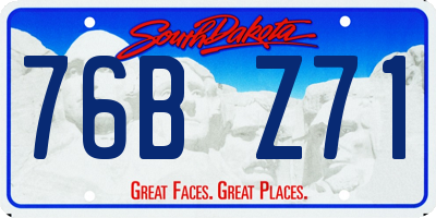 SD license plate 76BZ71