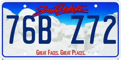 SD license plate 76BZ72