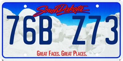 SD license plate 76BZ73