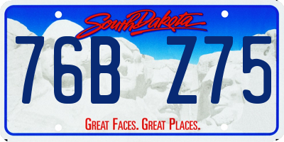 SD license plate 76BZ75