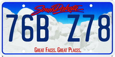 SD license plate 76BZ78