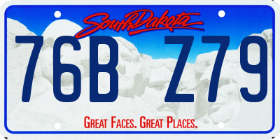 SD license plate 76BZ79