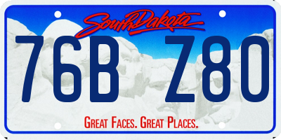 SD license plate 76BZ80