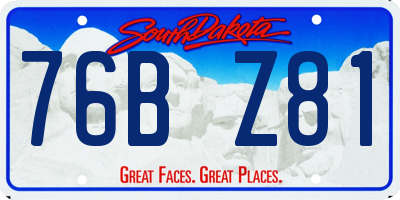 SD license plate 76BZ81