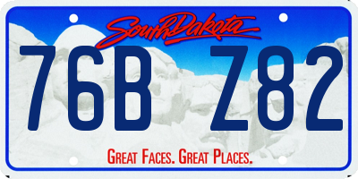 SD license plate 76BZ82