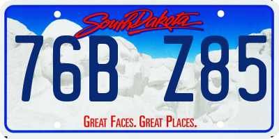 SD license plate 76BZ85