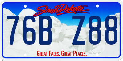 SD license plate 76BZ88