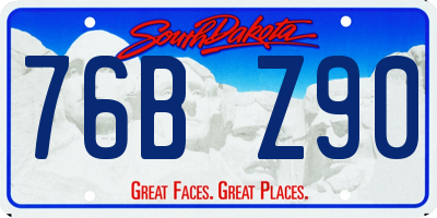 SD license plate 76BZ90