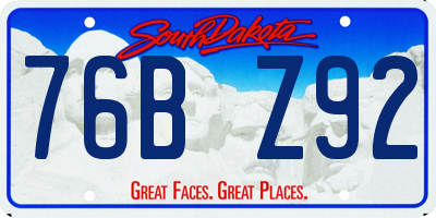 SD license plate 76BZ92