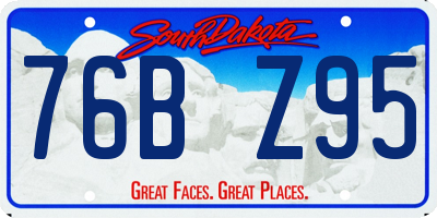 SD license plate 76BZ95
