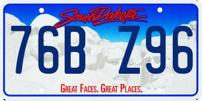 SD license plate 76BZ96