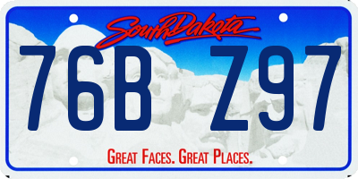 SD license plate 76BZ97
