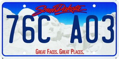 SD license plate 76CA03