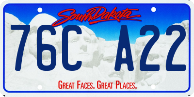 SD license plate 76CA22