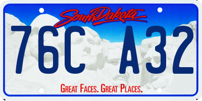 SD license plate 76CA32