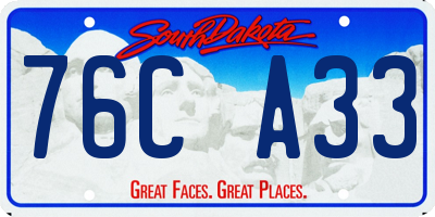 SD license plate 76CA33
