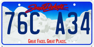 SD license plate 76CA34
