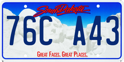 SD license plate 76CA43