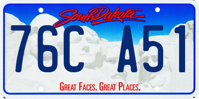 SD license plate 76CA51