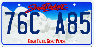 SD license plate 76CA85