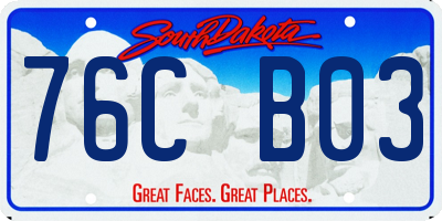 SD license plate 76CB03